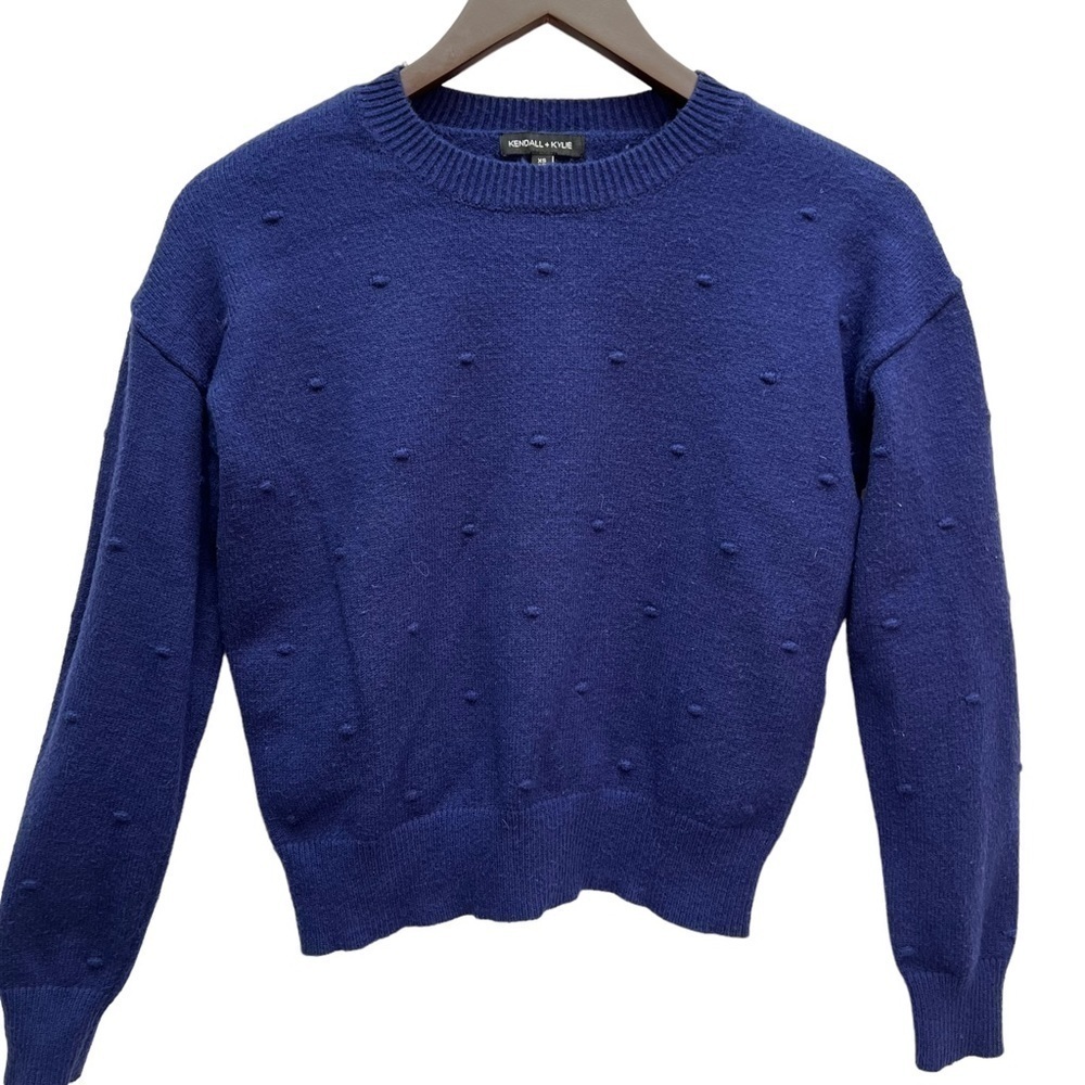 kendal & Kylie Royal Blue Crew Neck Pullover Sweater Size XS